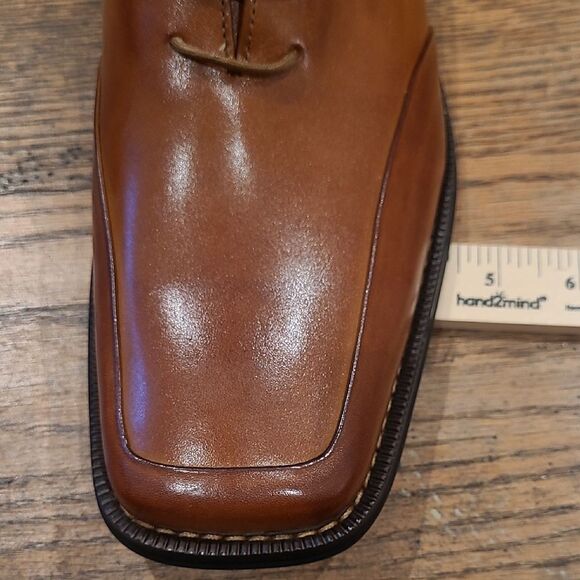 Men's Brown Leather Dress Shoes - Picture 4 of 11